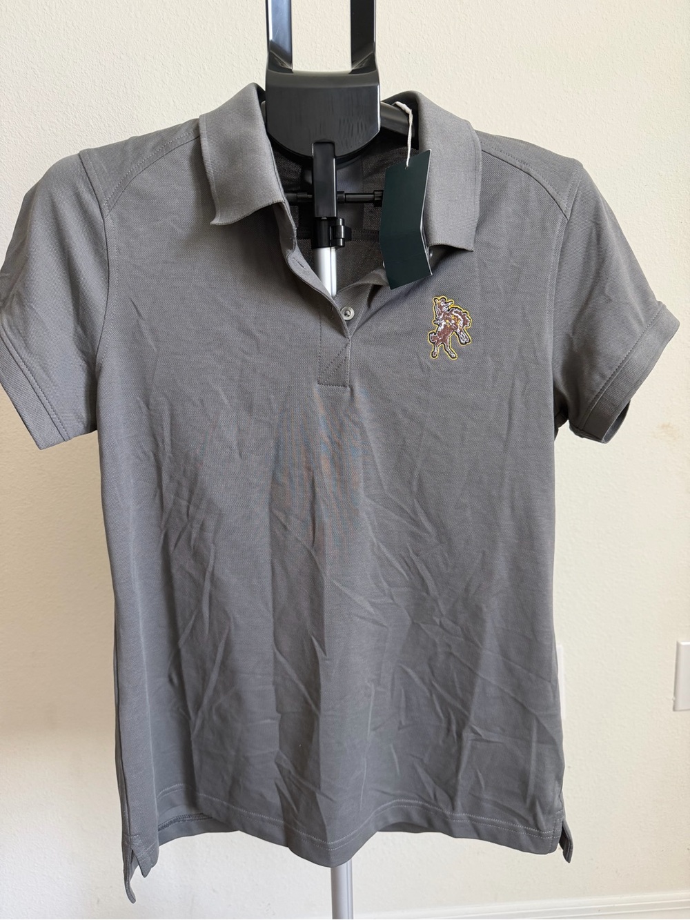 Cutter & Buck Men's Gray Polo with Embroidered Mascot
